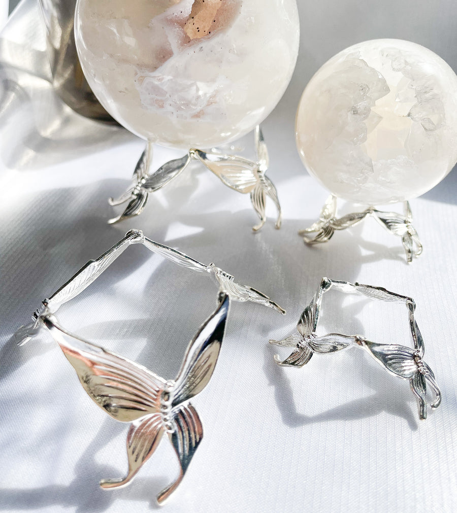 Silver Butterfly Sphere Stand